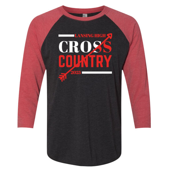 Lansing Cross Country - Triblend Three-Quarter Raglan T-Shirt Thumbnail