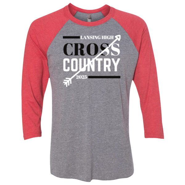 Lansing Cross Country - Triblend Three-Quarter Raglan T-Shirt Thumbnail